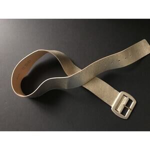 Garuglieri Gold Wide Genuine Leather Belt Size M Statement Boho